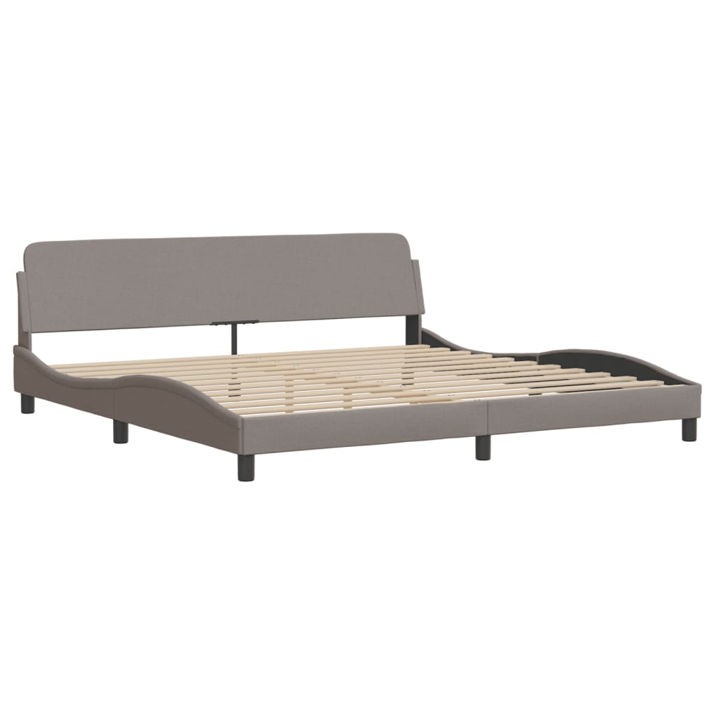 vidaXL Bedframe zonder matras stof taupe 200x200 cm afbeelding