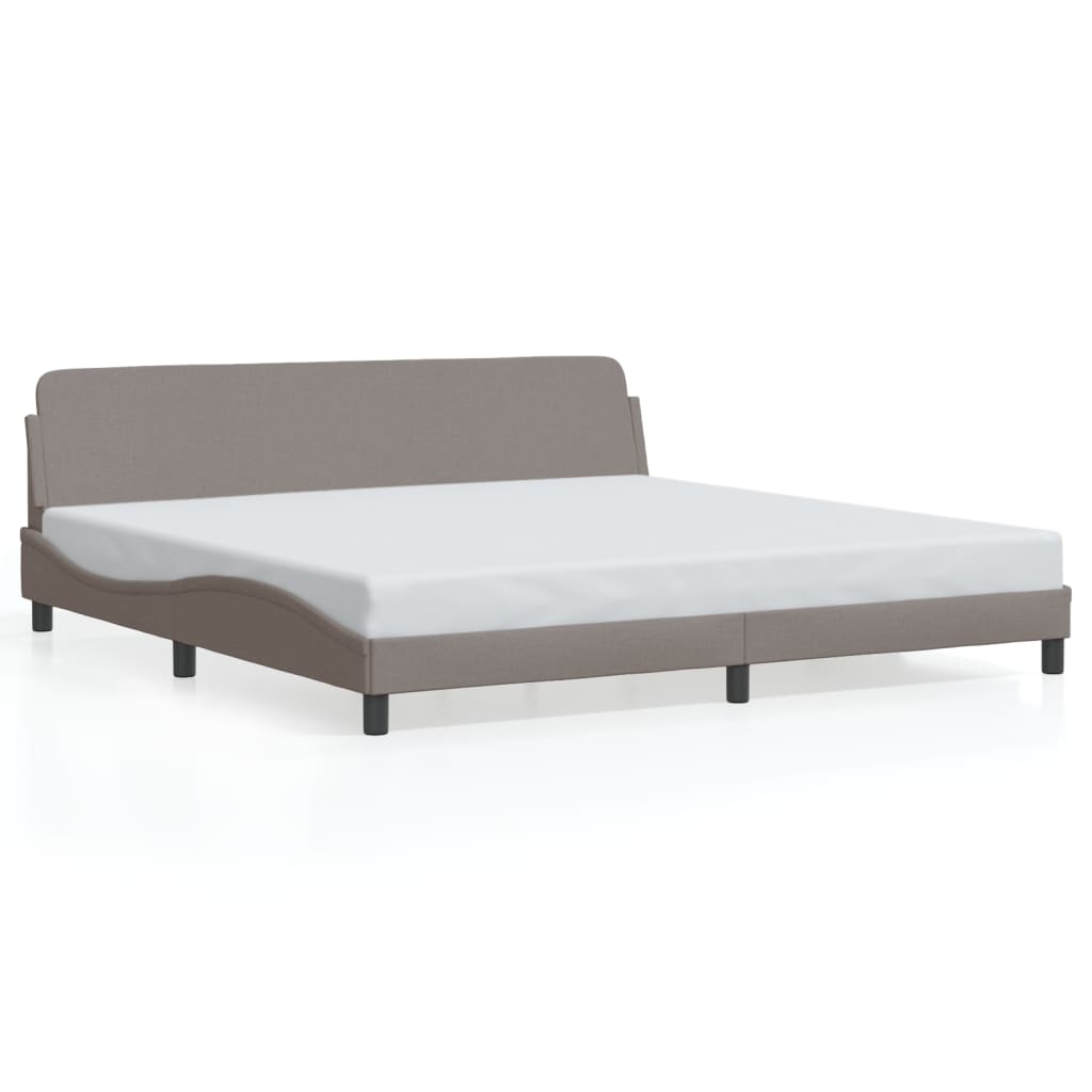 vidaXL Cadru de pat fără saltea, gri taupe, 200x200 cm, textil