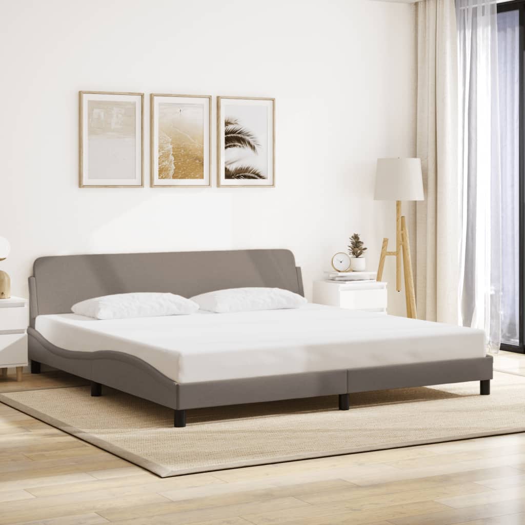 vidaXL Cadru de pat fără saltea, gri taupe, 200x200 cm, textil