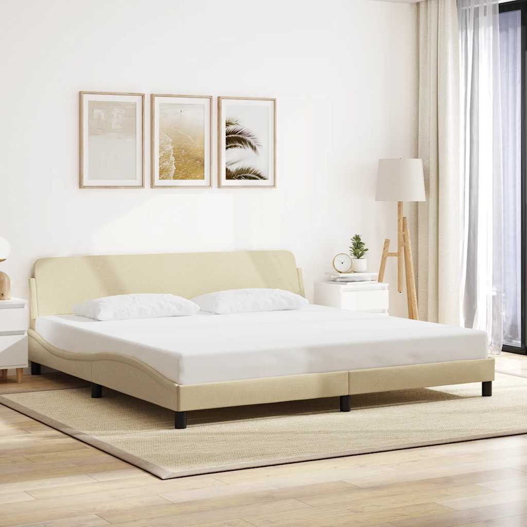 vidaXL Bettgestell "Dover" Creme 200x200 cm Stoff