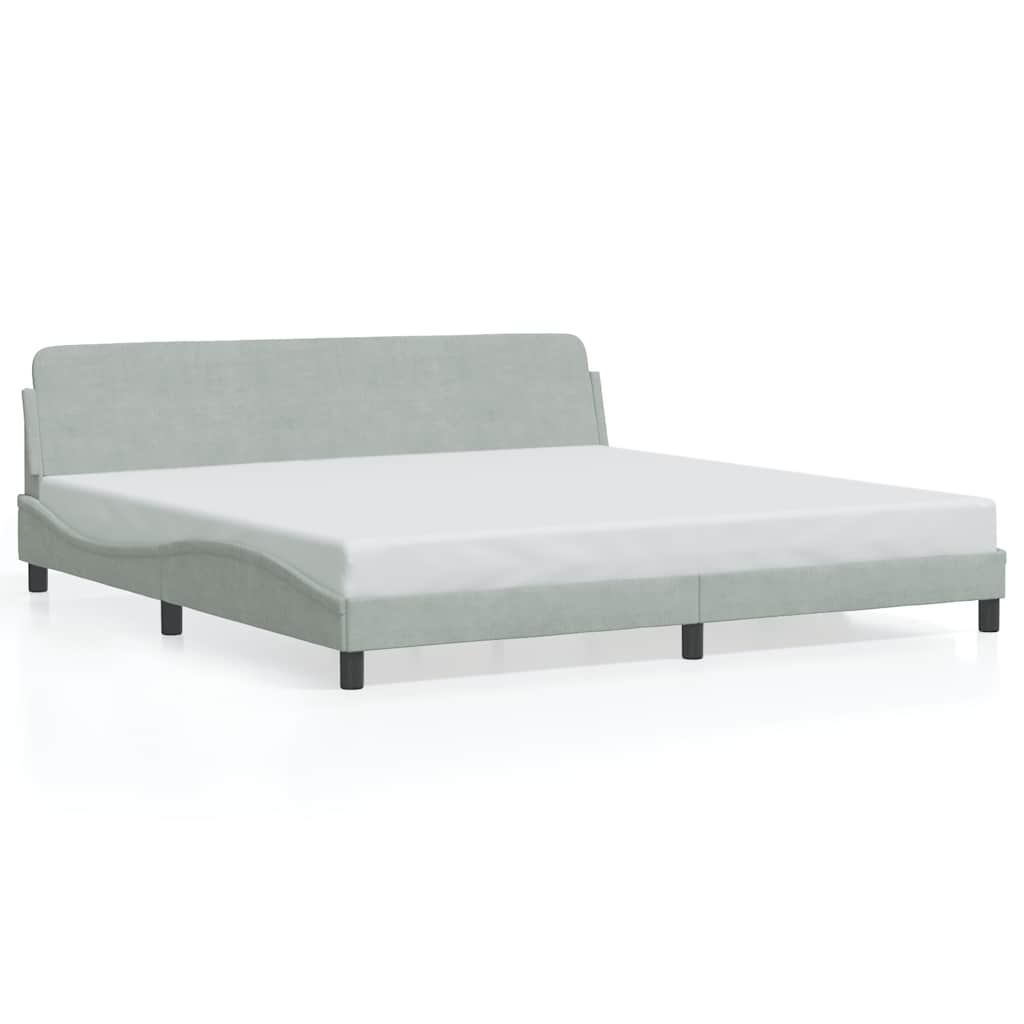 vidaXL Bedframe "Dover" 200x200 cm fluweel lichtgrijs grijs, foto 3