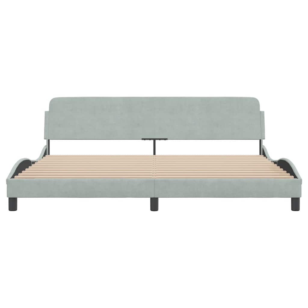 vidaXL Bedframe "Dover" 200x200 cm fluweel lichtgrijs grijs, foto 4