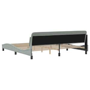 Rám postele Dover světle šedý 200 x 200 cm samet - obrázek 6