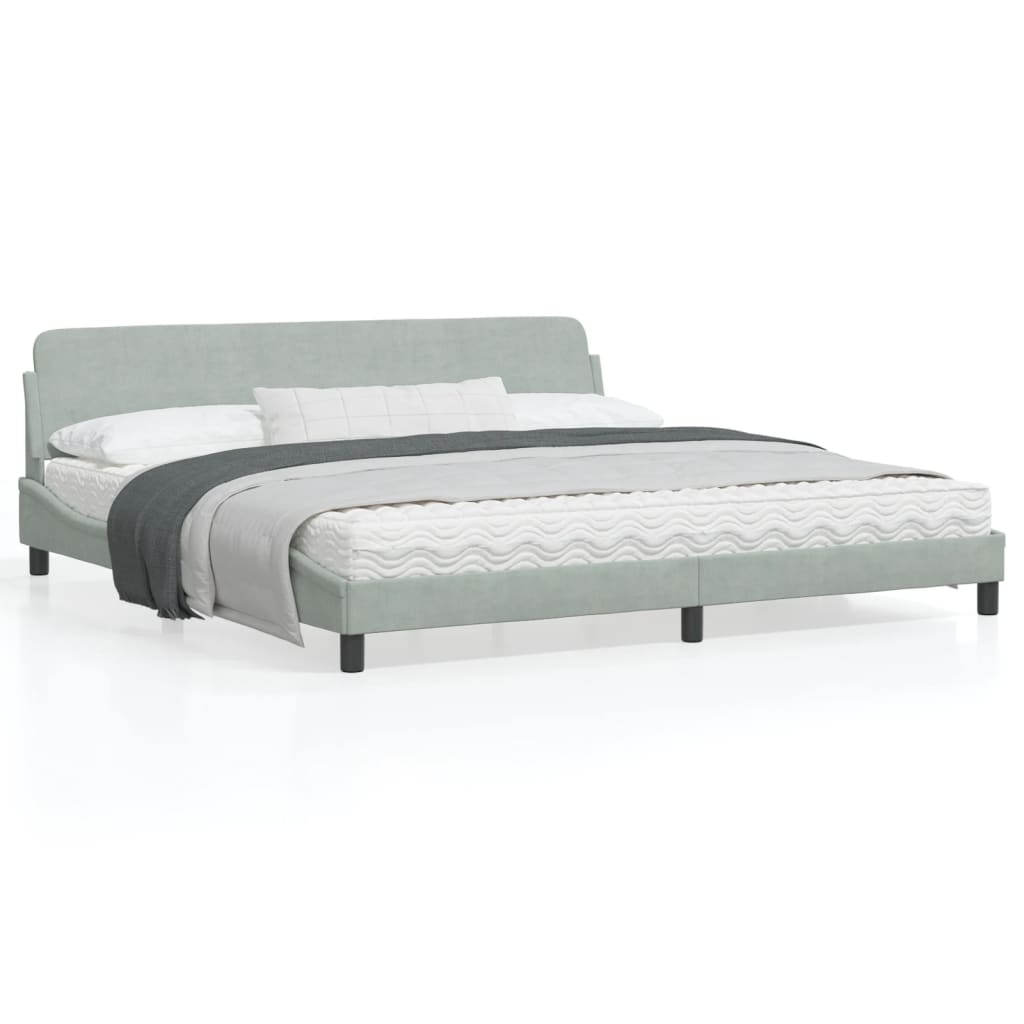 Okvir za krevet s uzglavljem svjetlosivi 200×200 cm baršunasti Kreveti i dodaci za krevete Naručite namještaj na deko.hr