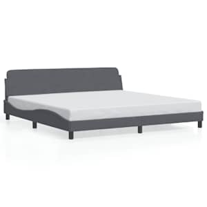 Rám postele Dover tmavě šedý 200 x 200 cm samet - obrázek 2
