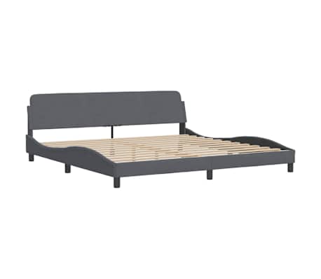 vidaXL Posteljni okvir Dover temno siv 200x200 cm žamet