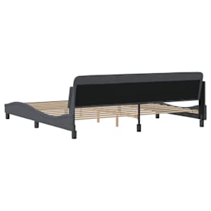 Rám postele Dover tmavě šedý 200 x 200 cm samet - obrázek 6