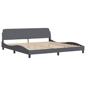 vidaXL Posteljni okvir Dover temno siv 200x200 cm žamet