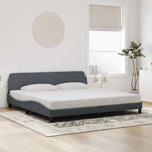 Posteljni okvir Dover temno siv 200x200 cm žamet
