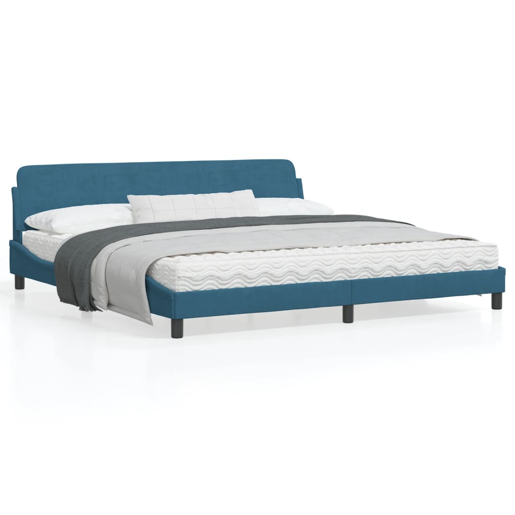 Okvir za krevet s uzglavljem plavi 200×200 cm baršunasti Kreveti i dodaci za krevete Naručite namještaj na deko.hr