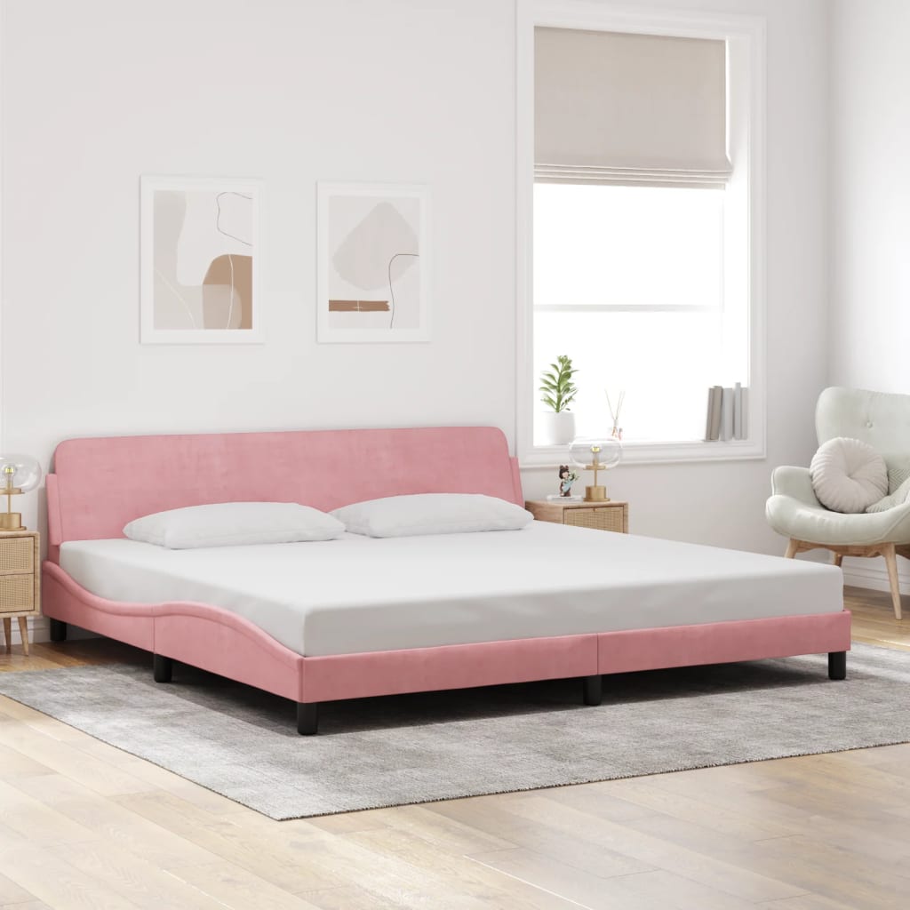 vidaXL Bettgestell "Dover" Rosa 200x200 cm Samt