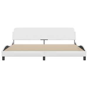 Rám postele Dover bílý 200x200 cm umělá kůže - obrázek 4