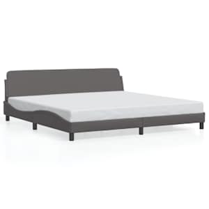 Rám postele Dover šedý 200x200 cm umělá kůže - obrázek 2