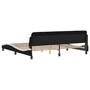 Rám postele Dover černý a bílý 200 x 200 cm umělá kůže - obrázek 6