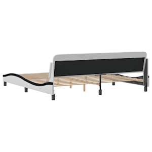 Rám postele Dover bílý a černý 200 x 200 cm umělá kůže - obrázek 6