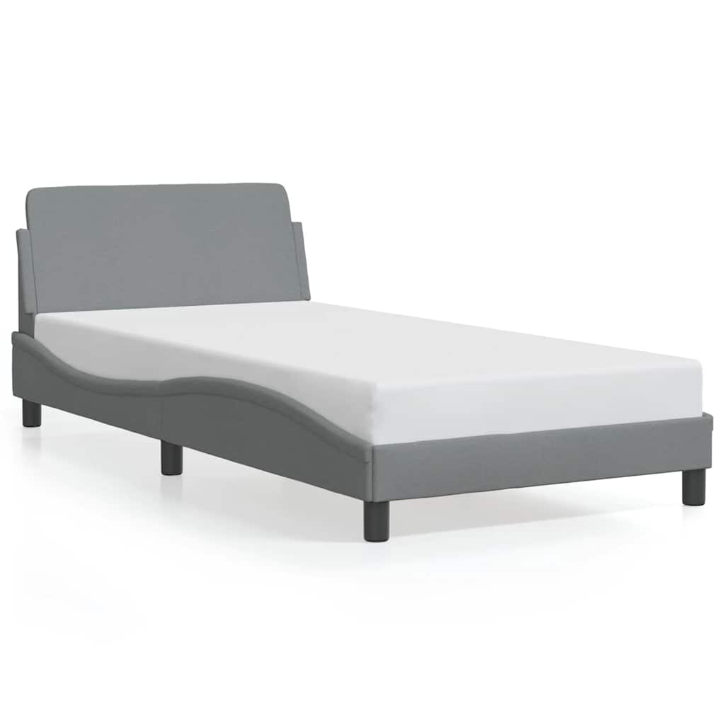 E-shop vidaXL Rám postele Dover bledosivý 100x190 cm látka