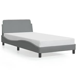 Rám postele Dover světle šedý 100 x 190 cm textil - obrázek 2