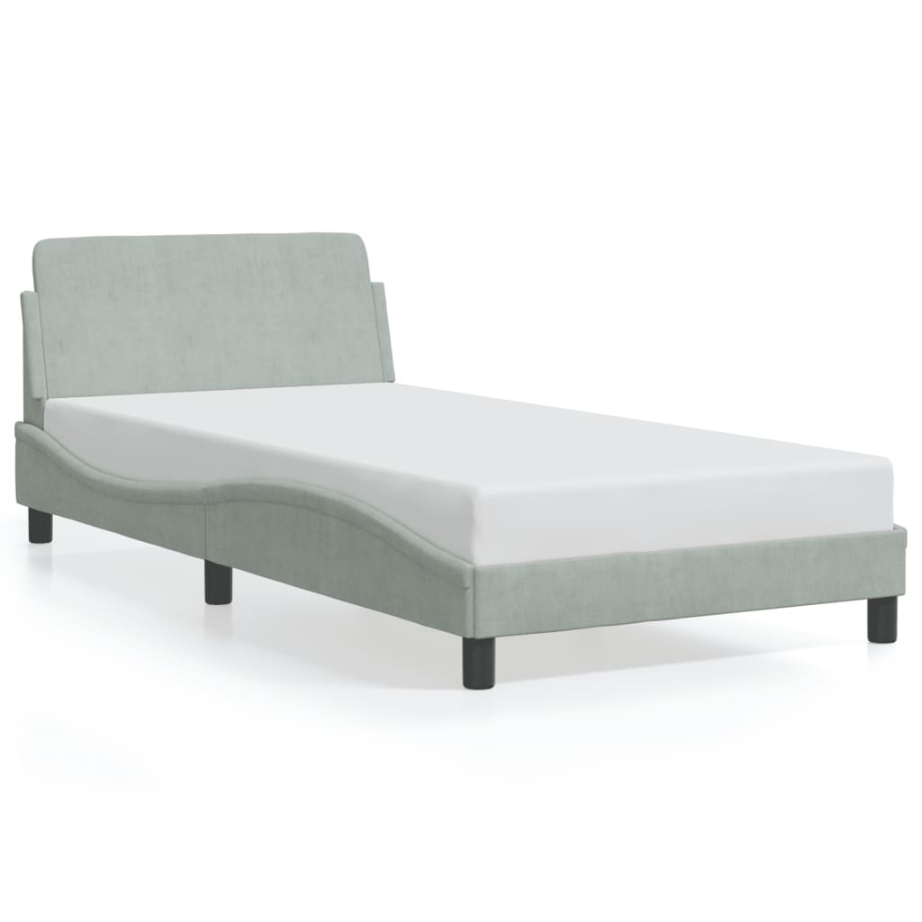 VidaXL Bed Frame Without Mattress Light Grey 100x190 Cm Velvet