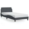 vidaXL voodiraam Dover, tumehall, 100x190 cm, samet
