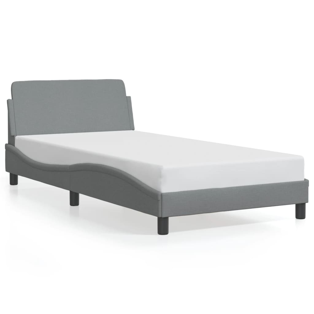 VidaXL Cadre De Lit Sans Matelas Gris Clair 100x203 Cm Tissu