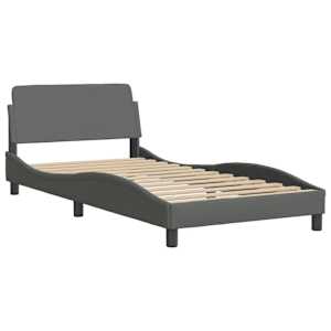 Rám postele Dover tmavě šedý 100 x 203 cm textil - obrázek 3