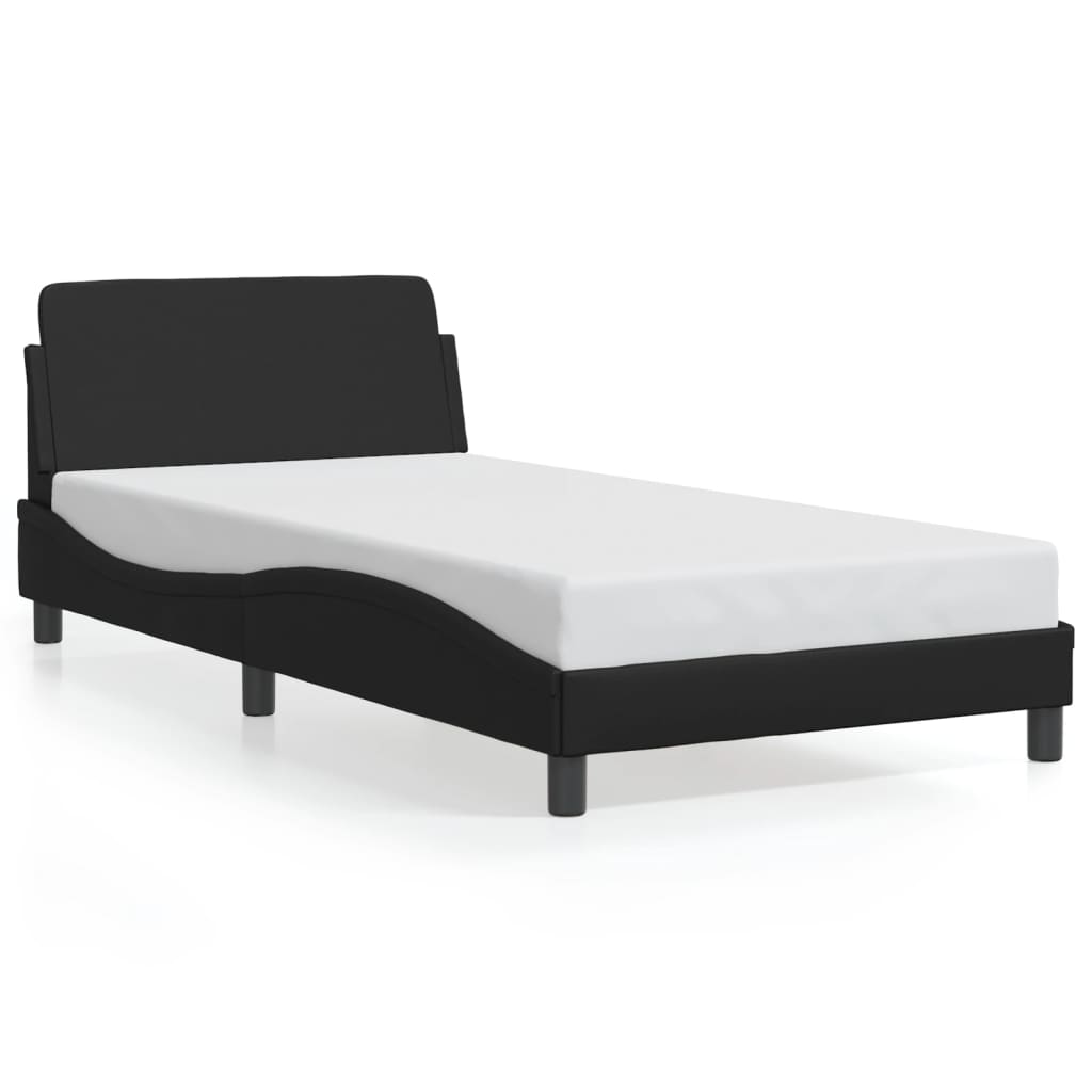 VidaXL Bed Frame Without Mattress Black 100x203 Cm Faux Leather