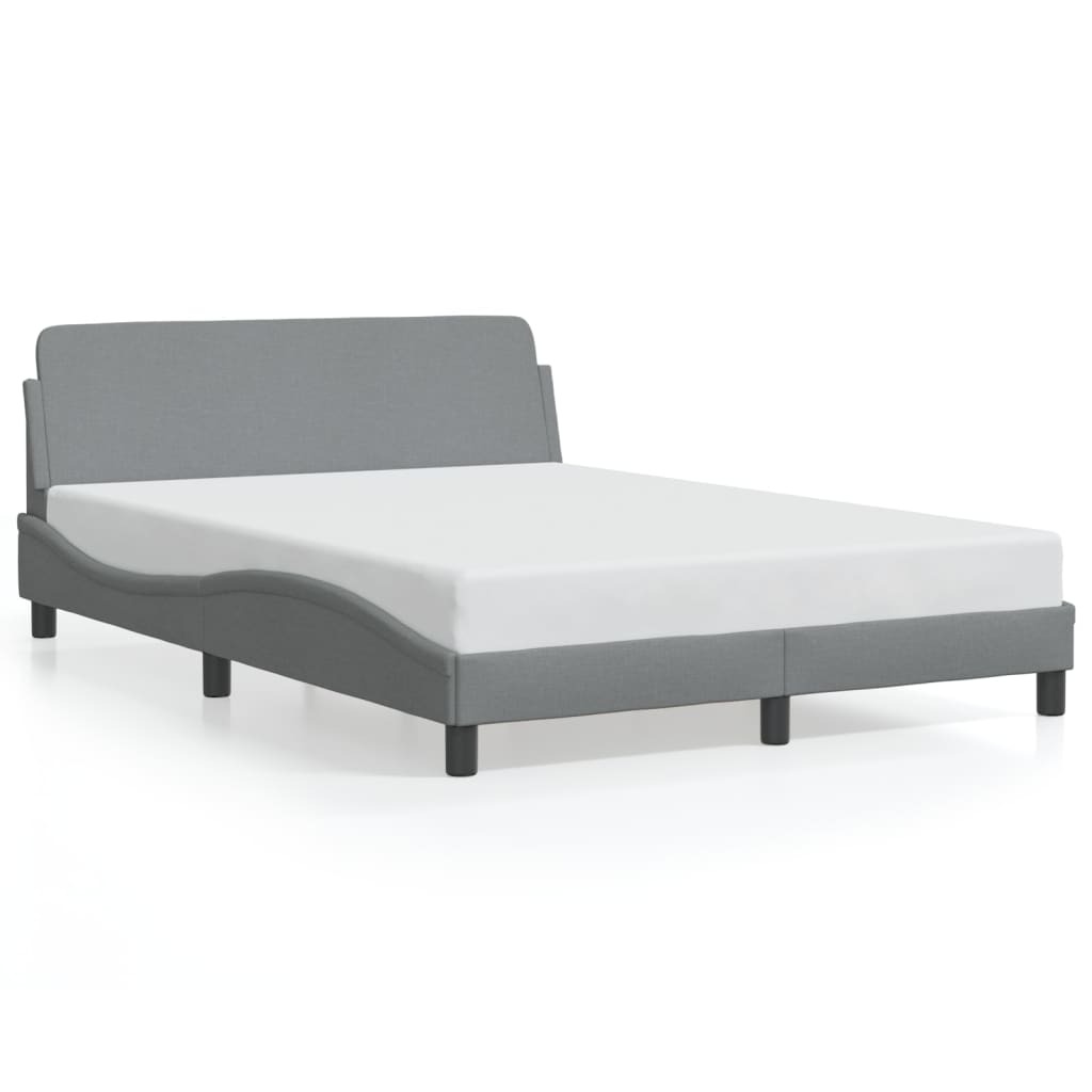 VidaXL Cadre De Lit Sans Matelas Gris Clair 137x190 Cm Tissu