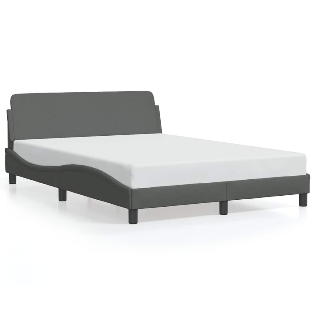 E-shop vidaXL Rám postele Dover tmavosivý 137x190 cm látka