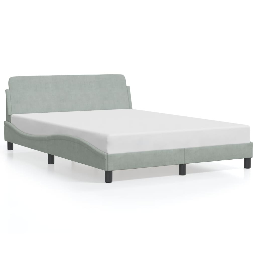 VidaXL Cadre De Lit Sans Matelas Gris Clair 137x190 Cm Velours