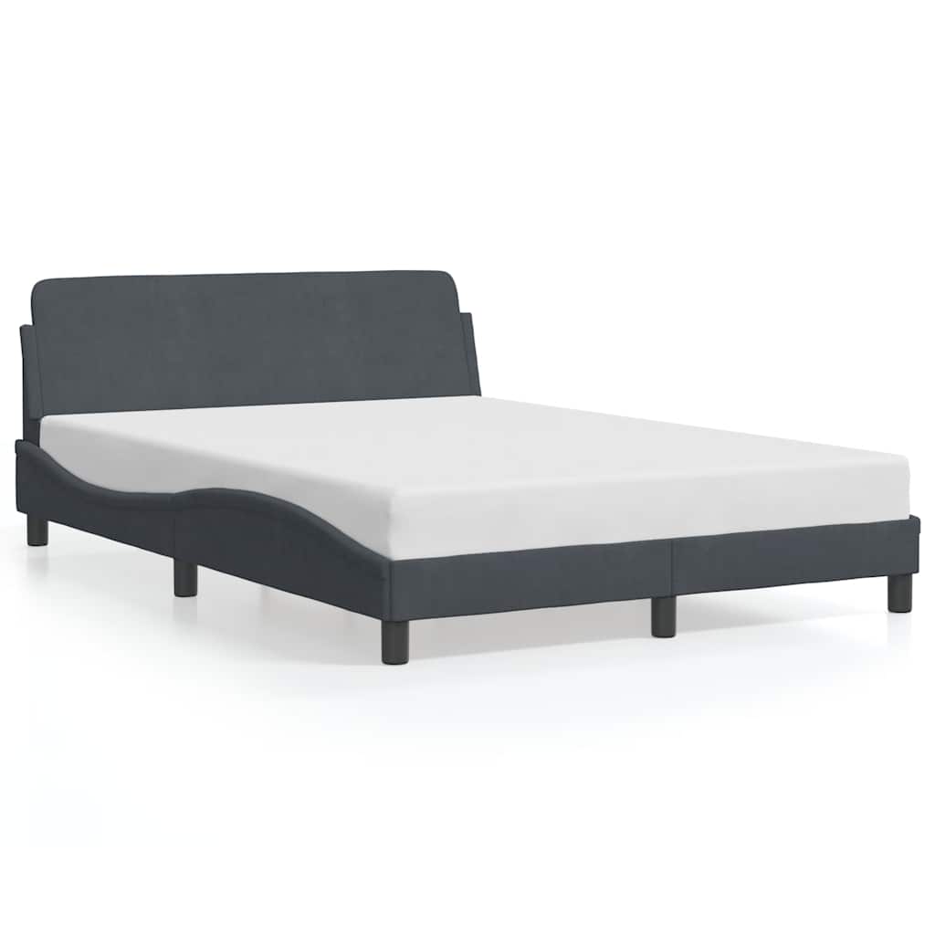 E-shop vidaXL Rám postele Dover tmavosivý 137x190 cm zamat
