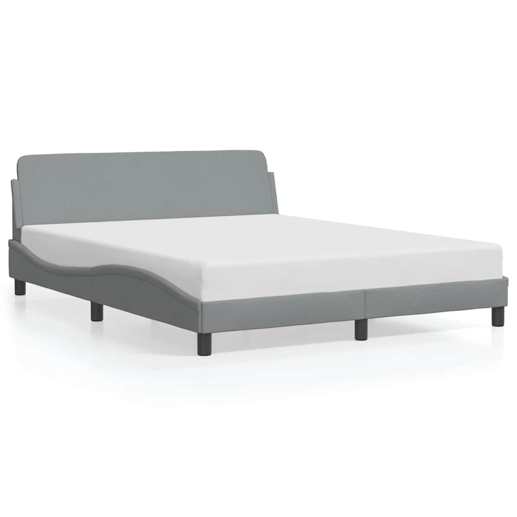 E-shop vidaXL Rám postele Dover bledosivý 152x203 cm látka