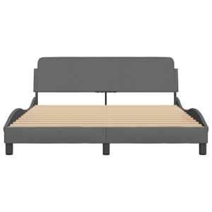 Rám postele Dover tmavě šedý 152 x 203 cm textil - obrázek 4