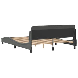Rám postele Dover tmavě šedý 152 x 203 cm textil - obrázek 6