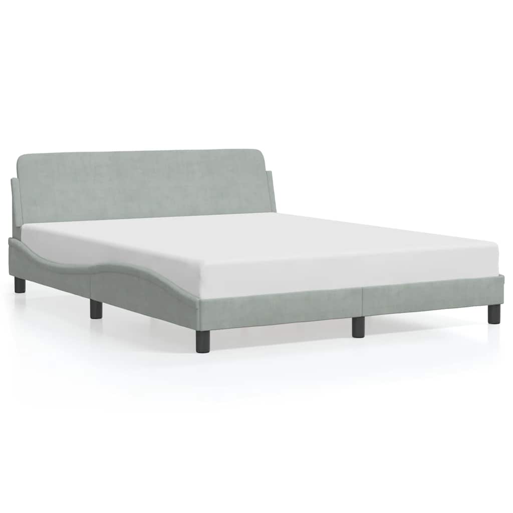 E-shop vidaXL Rám postele Dover bledosivý 152x203 cm zamat
