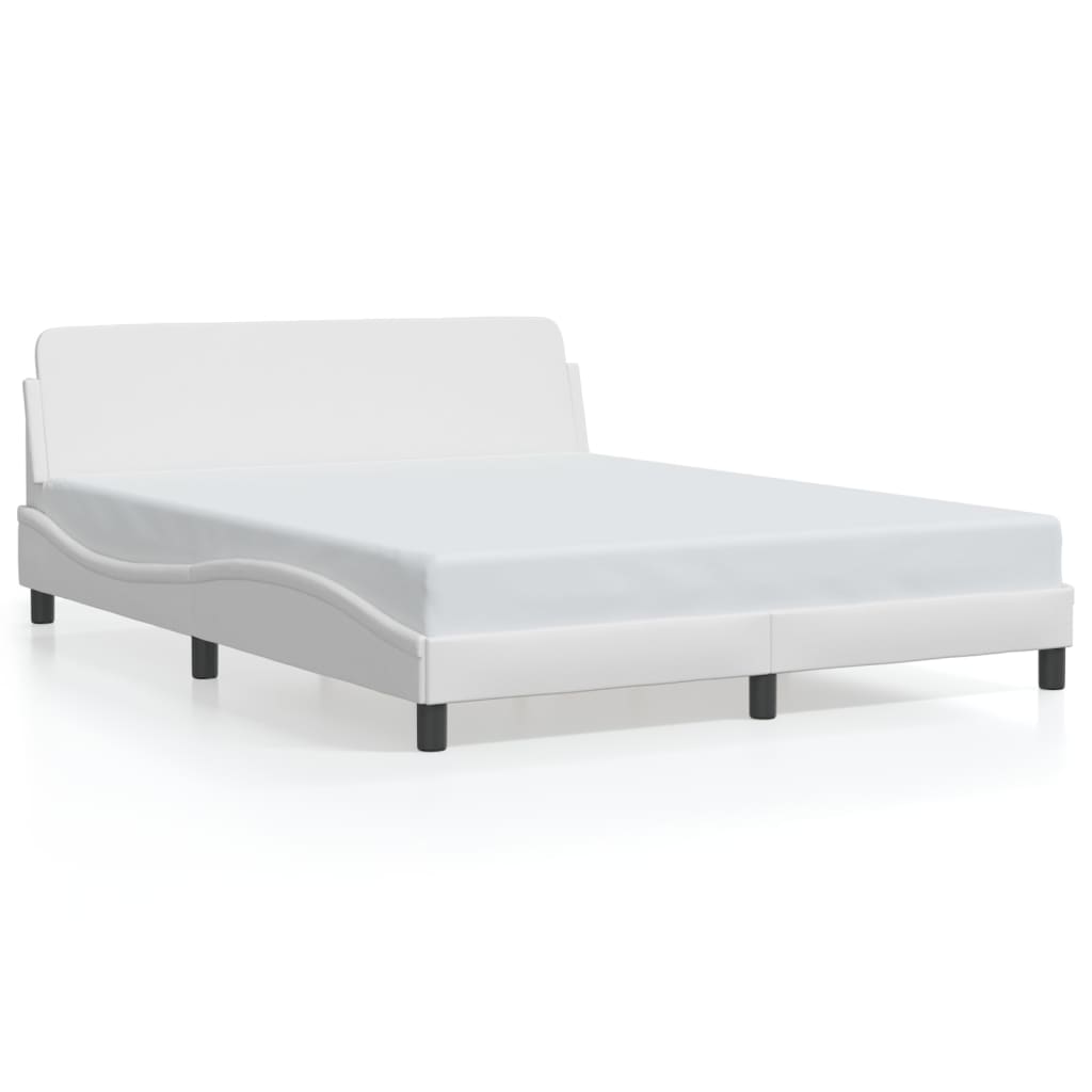 VidaXL Bed Frame Without Mattress White 152x203 Cm Faux Leather