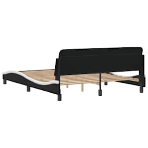 Rám postele Dover černý a bílý 152 x 203 cm umělá kůže - obrázek 6