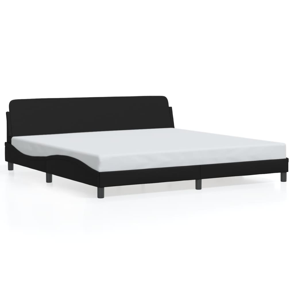 vidaXL Bed Frame without Mattress Black 76"x79.9" Faux Leather