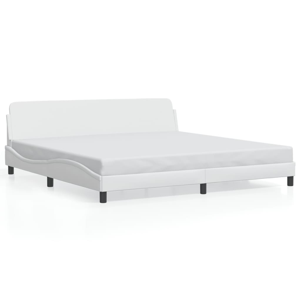 VidaXL Cadre De Lit Sans Matelas Blanc 193x203 Cm Similicuir