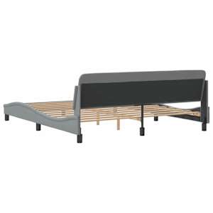 Rám postele Dover světle šedý 183 x 213 cm textil - obrázek 6