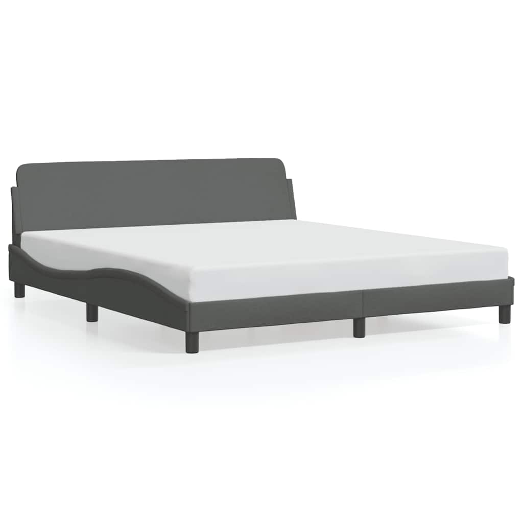 E-shop vidaXL Rám postele Dover tmavosivý 183x213 cm látka