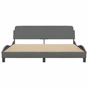 Rám postele Dover tmavě šedý 183 x 213 cm textil - obrázek 4