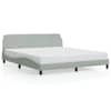 vidaXL voodiraam Dover, helehall, 183x213 cm, samet