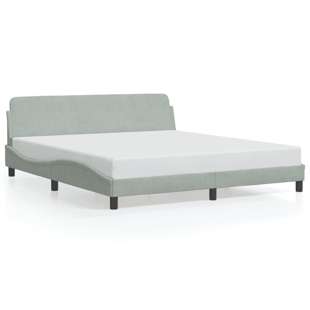 VidaXL Bed Frame Without Mattress Light Gray 72x83.9Velvet