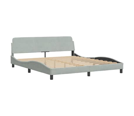 vidaXL Cadre de lit Dover gris clair 183x213 cm velours