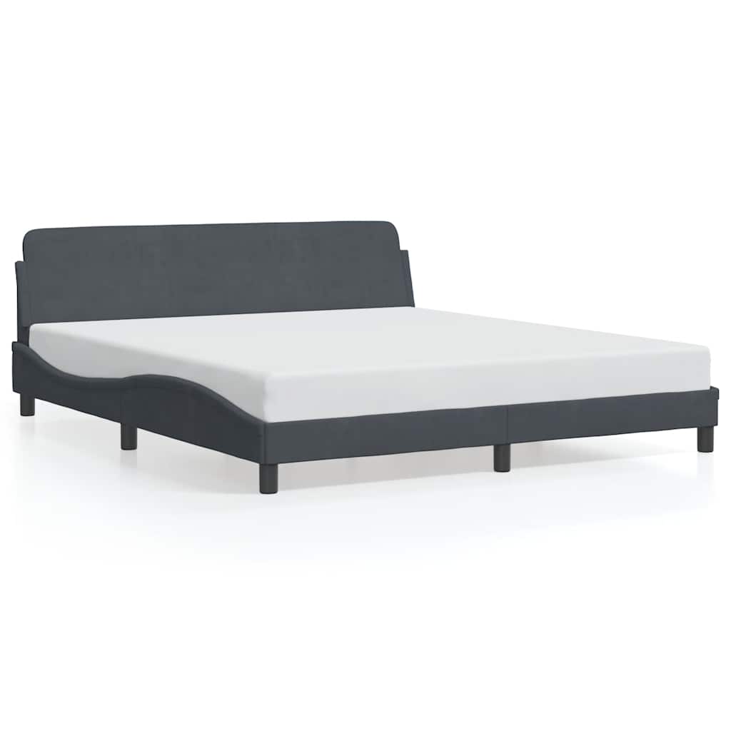 vidaXL Rám postele Dover tmavě šedý 183 x 213 cm samet