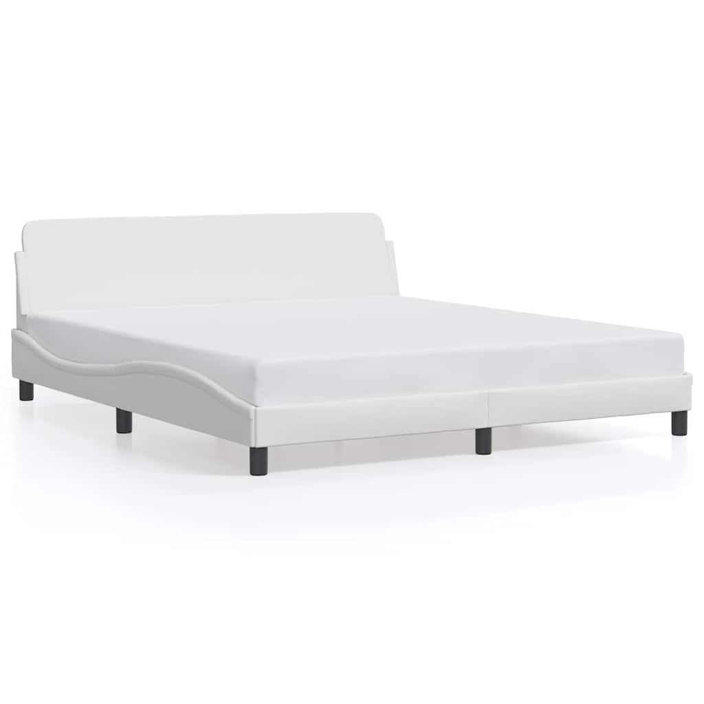 vidaXL Rám postele Dover bílý 183 x 213 cm umělá kůže