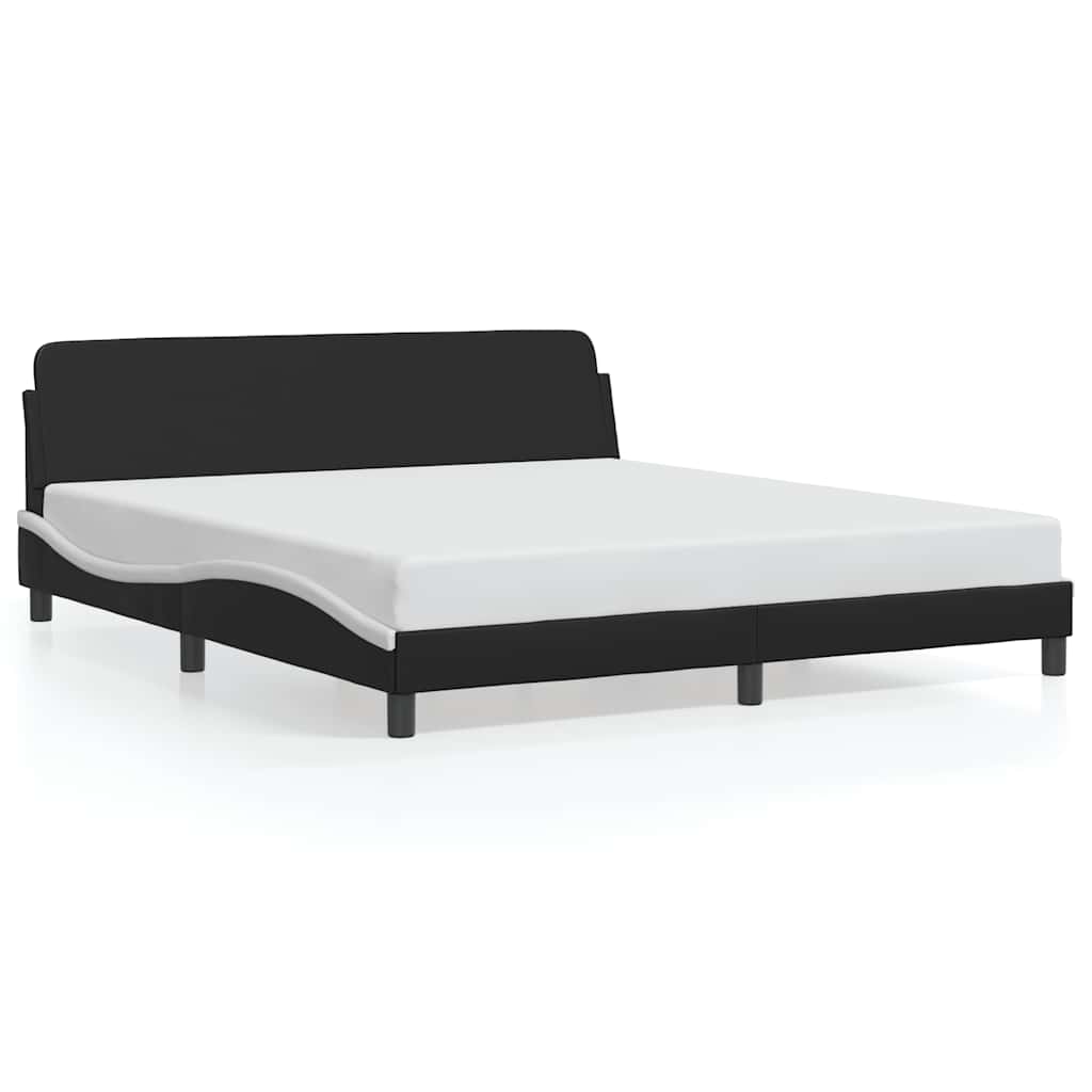 vidaXL Rám postele Dover černý a bílý 183 x 213 cm umělá kůže
