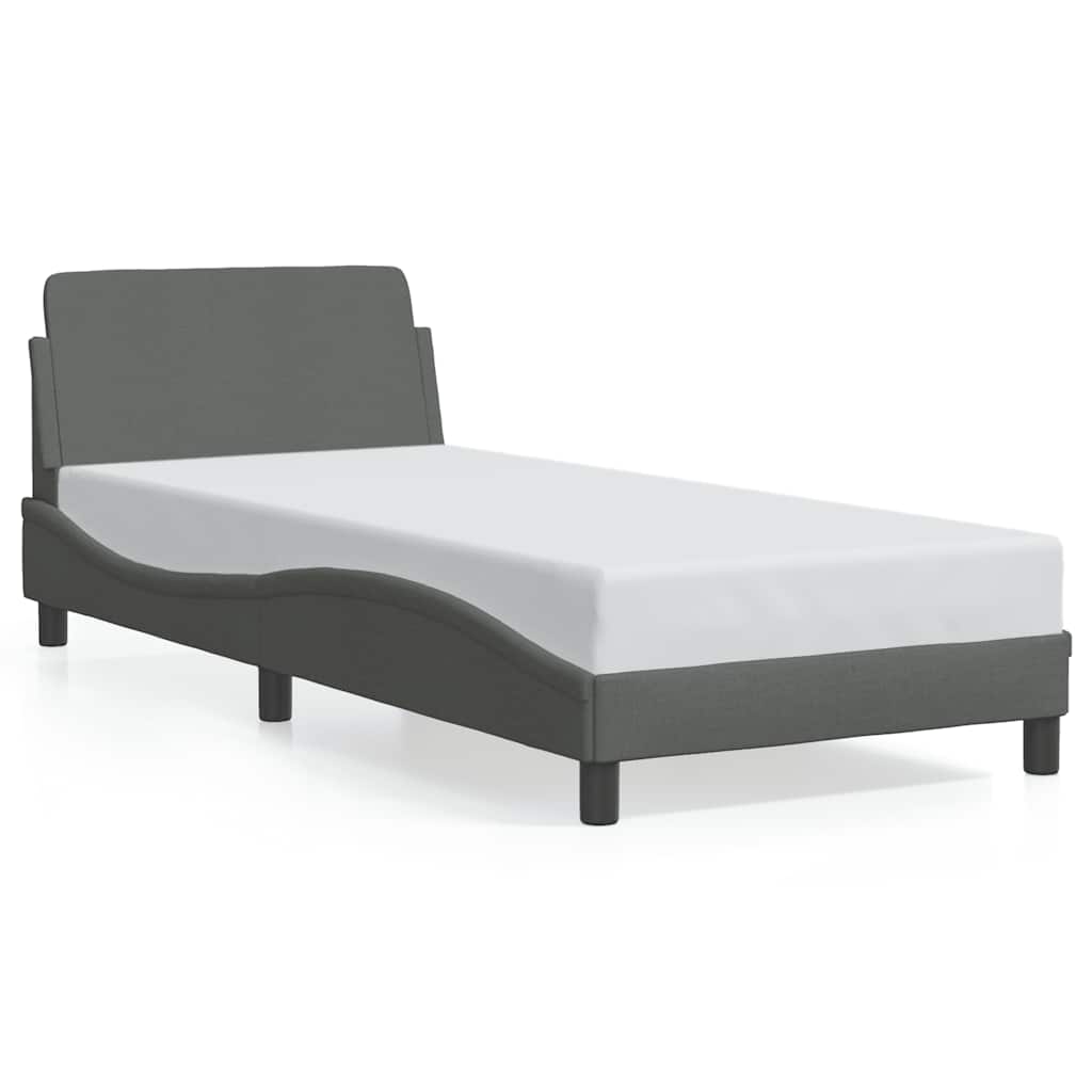 Posteljni okvir Dover temno siv 90x190 cm blago - slika 2