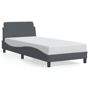 vidaXL voodiraam Dover, tumehall, 90 x 190 cm, samet