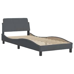 vidaXL Bed Frame "Dover" Dark Grey 90x190 cm Single Velvet